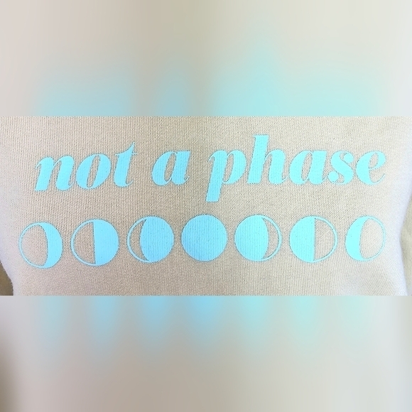 Womens Oversized Cropped Hooded Sweatshirt 'not a phase' Spring Yellow/Green - Picture 6 of 14